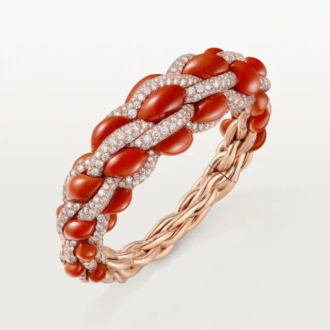 Bransoletka Cartier Libre Tressage, koralowa