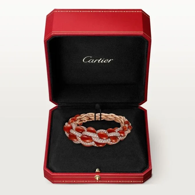 Bransoletka Cartier Libre Tressage, koralowa