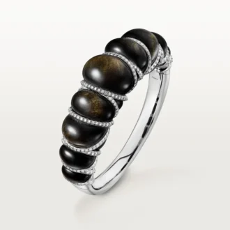 Bransoletka Cartier Libre Tressage, obsydian, diamenty
