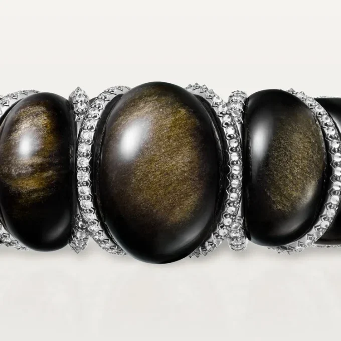 Bransoletka Cartier Libre Tressage, obsydian, diamenty