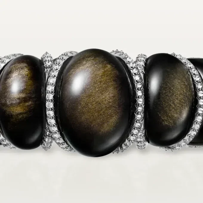 Bransoletka Cartier Libre Tressage, obsydian, diamenty Bransoletka Cartier Libre Tressage, obsydian, diamenty