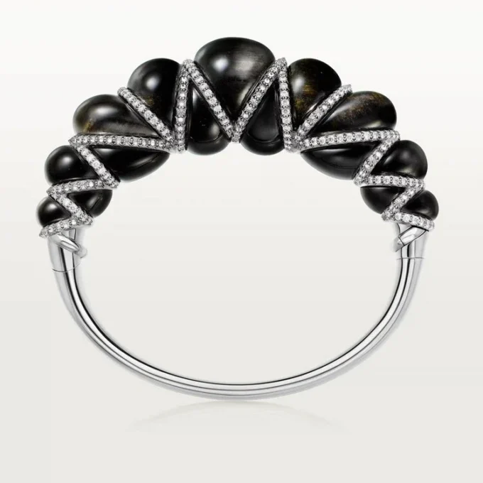 Bransoletka Cartier Libre Tressage, obsydian, diamenty