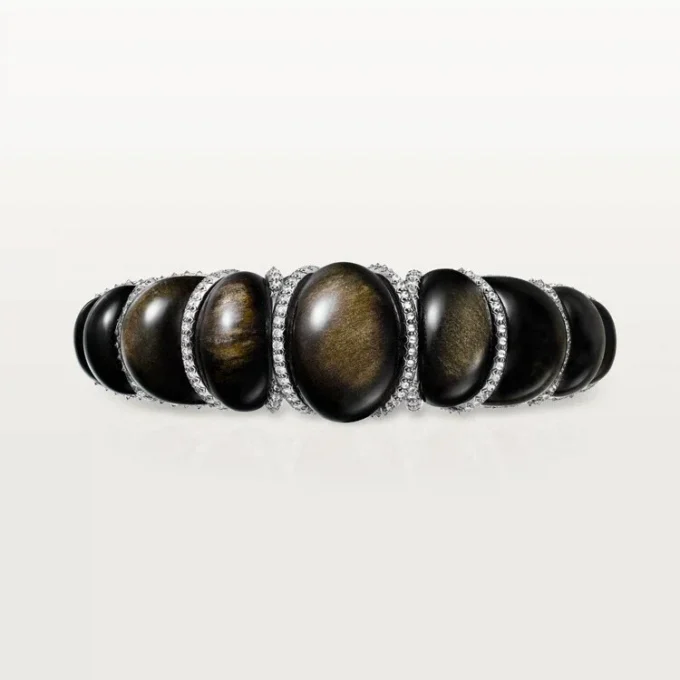 Bransoletka Cartier Libre Tressage, obsydian, diamenty