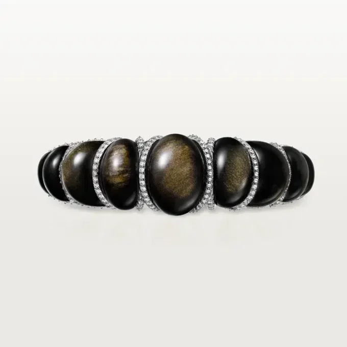 Bransoletka Cartier Libre Tressage, obsydian, diamenty Bransoletka Cartier Libre Tressage, obsydian, diamenty