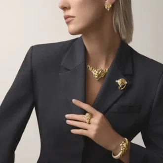 Pierścionek Faune Et Flore De Cartier, żółte, pomarańczowe i brązowe diamenty, pavé