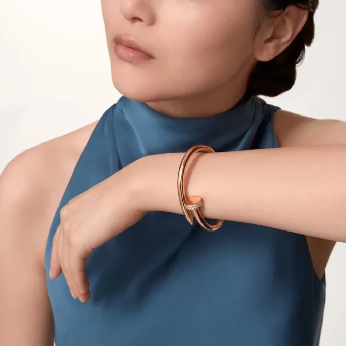 Bransoletka Juste Un Clou, duży model, diamenty