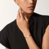 Bransoletka Love, model klasyczny, szczotkowana, 4 diamenty