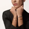 Bransoletka Love, model klasyczny, szczotkowana, 4 diamenty