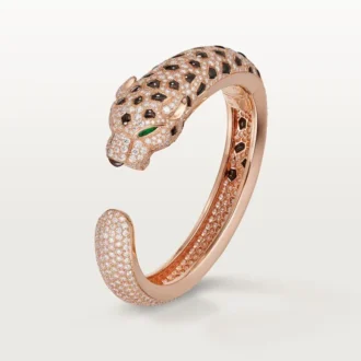 Bransoletka Panthere De Cartier, obsydian, pavé