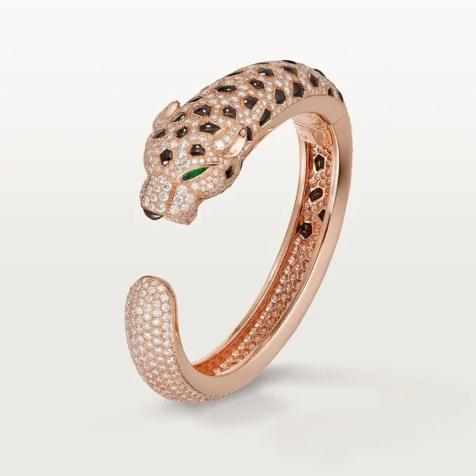 Bransoletka Panthere De Cartier, obsydian, pavé