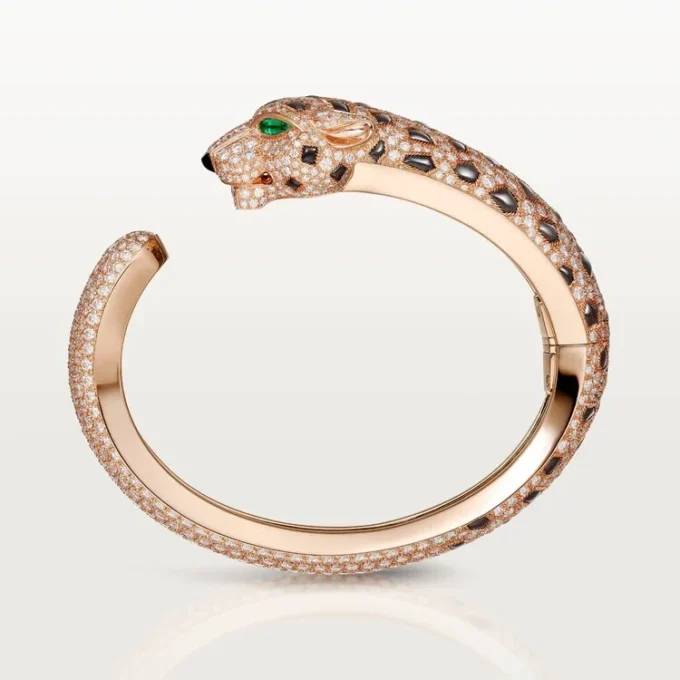 Bransoletka Panthere De Cartier, obsydian, pavé