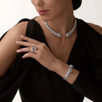 Bransoletka Panthere De Cartier, przegubowa, wysadzana kamieniami