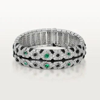 Bransoletka Panthere De Cartier, szmaragd, pavé