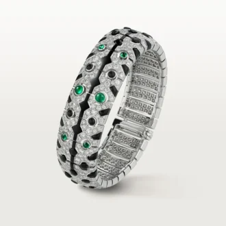 Bransoletka Panthere De Cartier, szmaragd, pavé