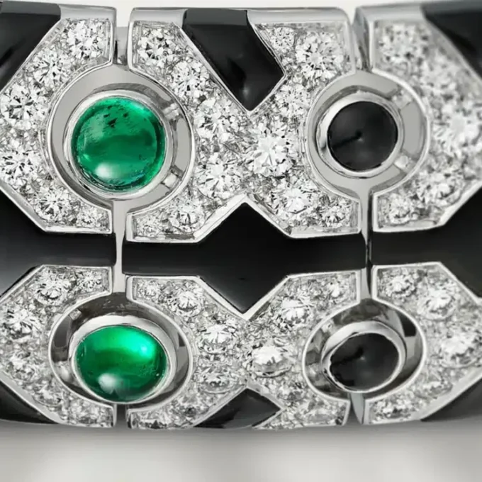 Bransoletka Panthere De Cartier, szmaragd, pavé