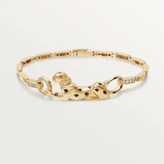 Bransoletka Panthere De Cartier – żółte złoto, lakier, diamenty, granaty tsaworytowe, onyks – Cartier