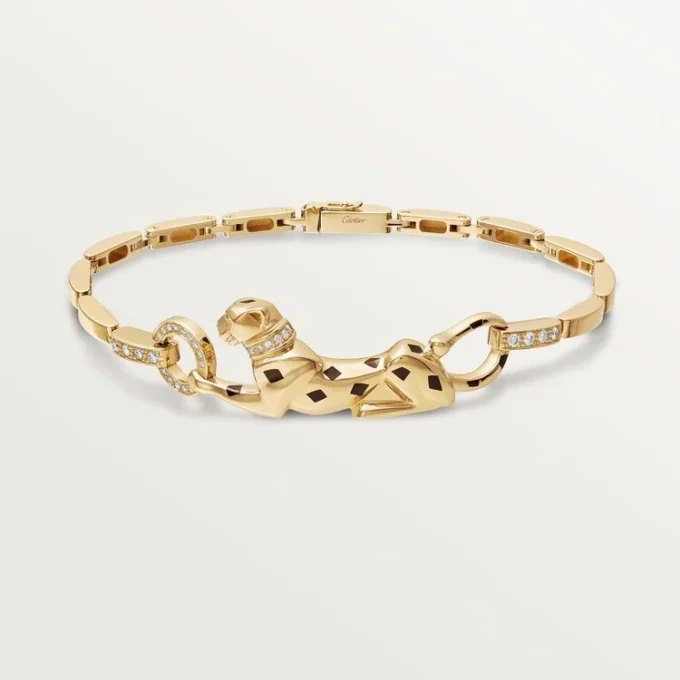 Bransoletka Panthere De Cartier – żółte złoto, lakier, diamenty, granaty tsaworytowe, onyks – Cartier