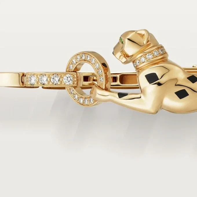 Bransoletka Panthere De Cartier – żółte złoto, lakier, diamenty, granaty tsaworytowe, onyks – Cartier