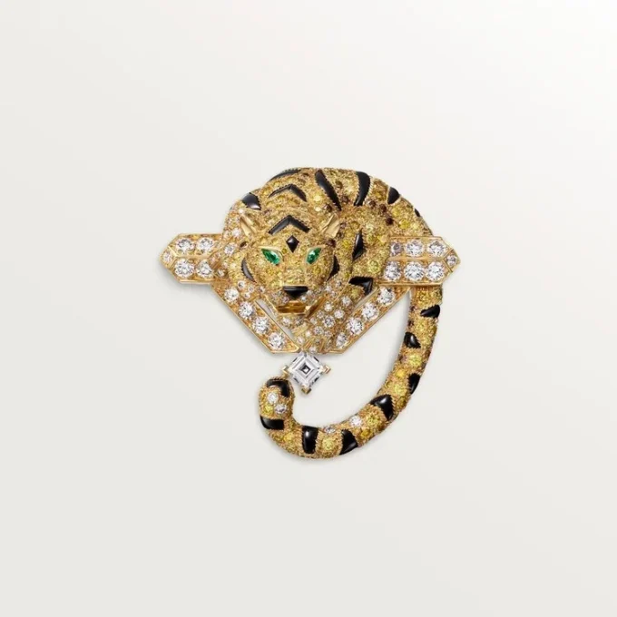 Broszka Faune Et Flore De Cartier, żółte, pomarańczowe i brązowe diamenty, wysadzana