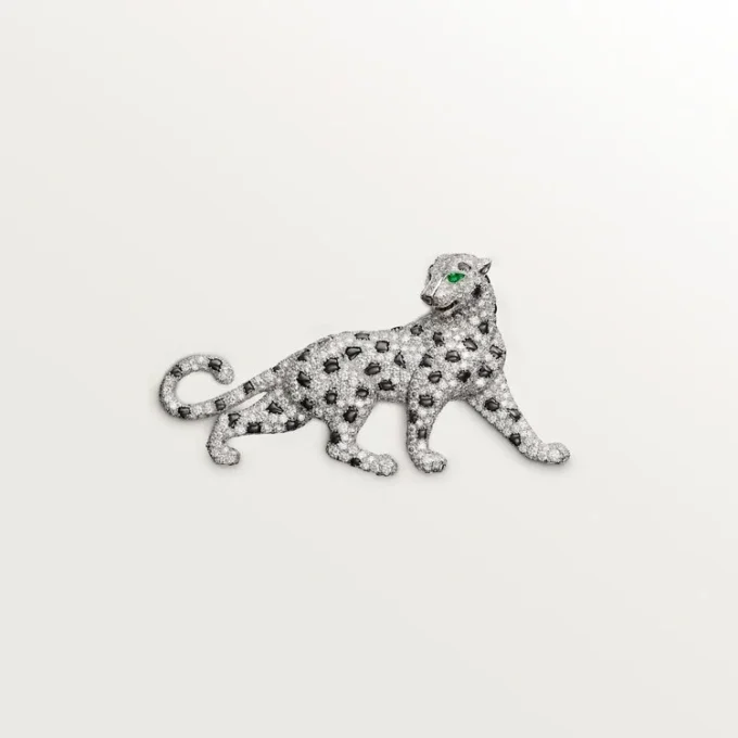 Broszka Panthere De Cartier – białe złoto, szmaragdy, onyks, diamenty – Cartier Broszka Panthere De Cartier – białe złoto, szmaragdy, onyks, diamenty – Cartier