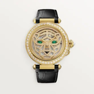 Inne zegarki z kolekcji Panthere Jewelry – 41 mm, mechanizm ręcznego naciągu, 18-karatowe żółte złoto, diamenty, wymienne skórzane paski – Cartier