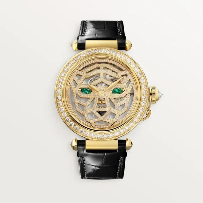 Inne zegarki z kolekcji Panthere Jewelry – 41 mm, mechanizm ręcznego naciągu, 18-karatowe żółte złoto, diamenty, wymienne skórzane paski – Cartier Inne zegarki z kolekcji Panthere Jewelry – 41 mm, mechanizm ręcznego naciągu, 18-karatowe żółte złoto, diamenty, wymienne skórzane paski – Cartier