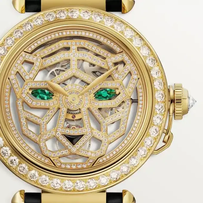 Inne zegarki z kolekcji Panthere Jewelry – 41 mm, mechanizm ręcznego naciągu, 18-karatowe żółte złoto, diamenty, wymienne skórzane paski – Cartier Inne zegarki z kolekcji Panthere Jewelry – 41 mm, mechanizm ręcznego naciągu, 18-karatowe żółte złoto, diamenty, wymienne skórzane paski – Cartier