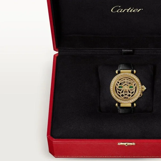 Inne zegarki z kolekcji Panthere Jewelry – 41 mm, mechanizm ręcznego naciągu, 18-karatowe żółte złoto, diamenty, wymienne skórzane paski – Cartier Inne zegarki z kolekcji Panthere Jewelry – 41 mm, mechanizm ręcznego naciągu, 18-karatowe żółte złoto, diamenty, wymienne skórzane paski – Cartier