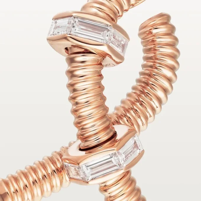 Kolczyk Ecrou De Cartier na prawym uchu – różowe złoto, diamenty – Cartier Kolczyk Ecrou De Cartier na prawym uchu – różowe złoto, diamenty – Cartier
