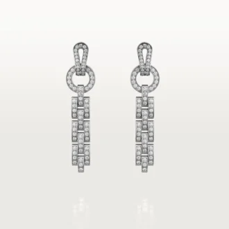 Kolczyki Agrafe – białe złoto, diamenty – Cartier