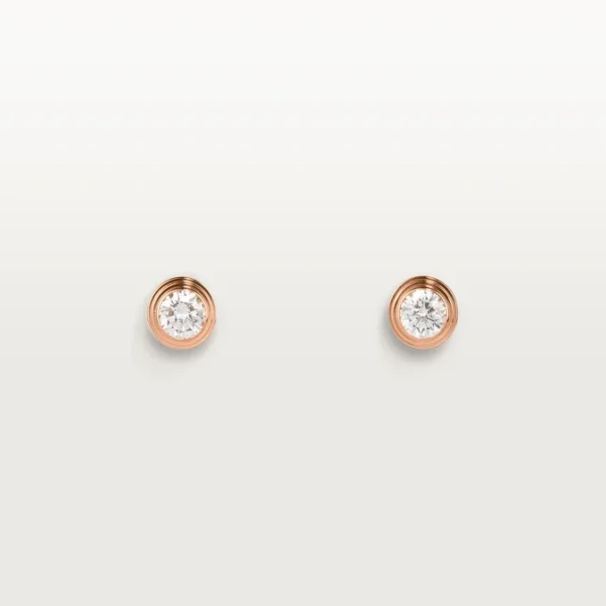 Kolczyki Diamants Legers, mm – różowe złoto, diamenty – Cartier