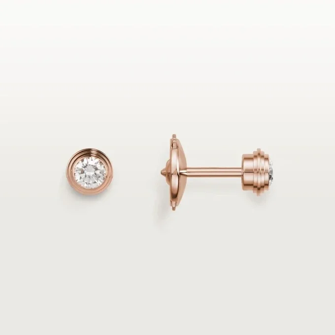 Kolczyki Diamants Legers, mm – różowe złoto, diamenty – Cartier