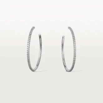 Kolczyki Etincelle De Cartier, duży model – białe złoto, diamenty – Cartier