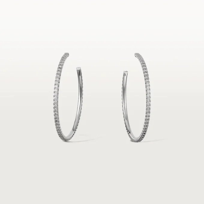 Kolczyki Etincelle De Cartier, duży model – białe złoto, diamenty – Cartier