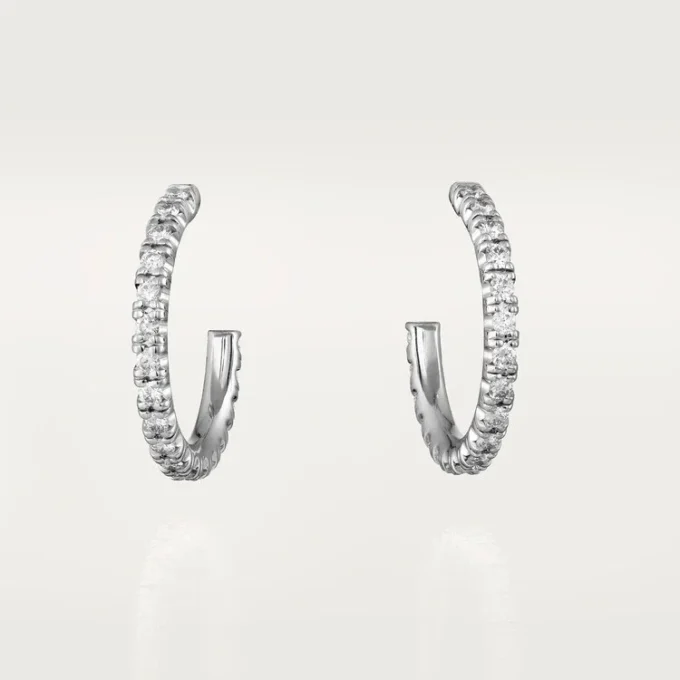 Kolczyki Etincelle De Cartier, mały model – białe złoto, diamenty – Cartier