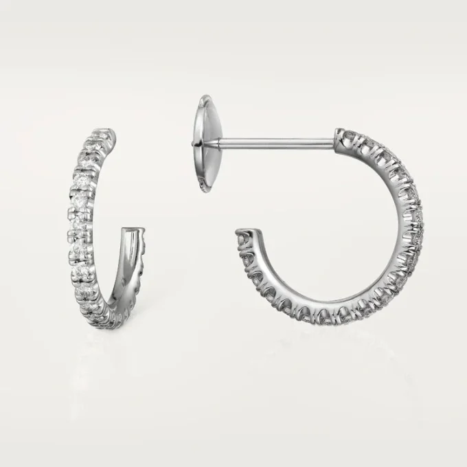 Kolczyki Etincelle De Cartier, mały model – białe złoto, diamenty – Cartier