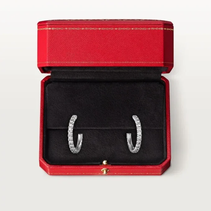 Kolczyki Etincelle De Cartier, mały model – białe złoto, diamenty – Cartier