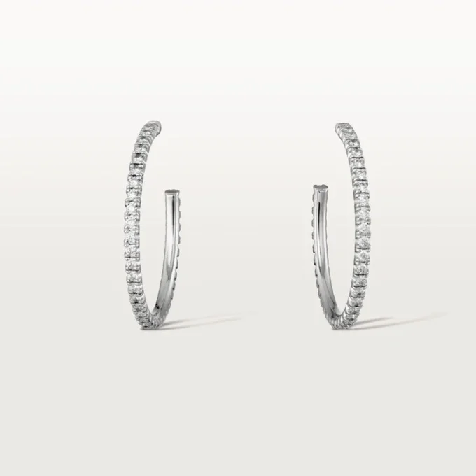 Kolczyki Etincelle De Cartier, model średni – białe złoto, diamenty – Cartier