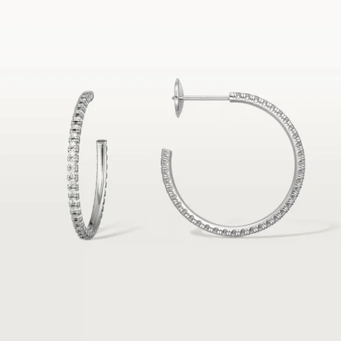 Kolczyki Etincelle De Cartier, model średni – białe złoto, diamenty – Cartier