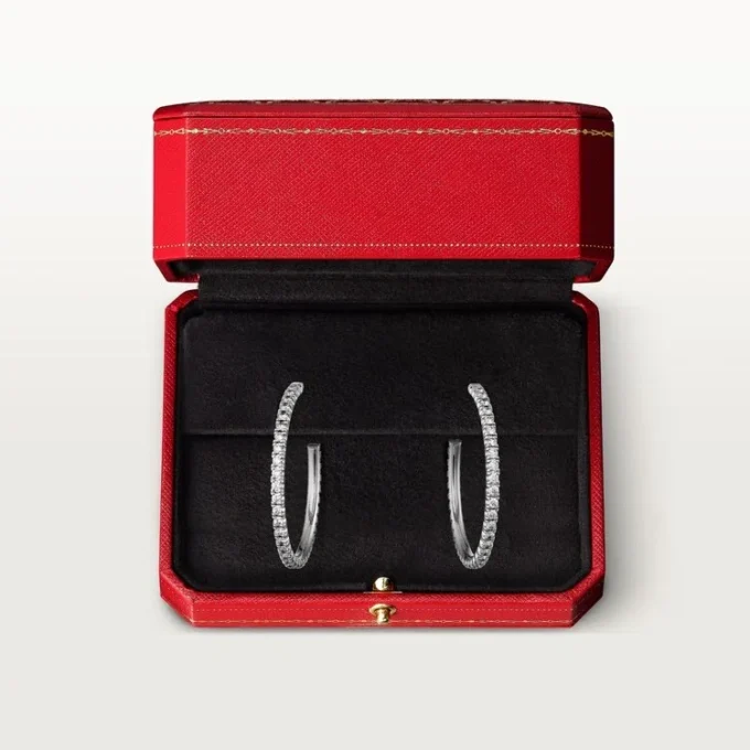 Kolczyki Etincelle De Cartier, model średni – białe złoto, diamenty – Cartier