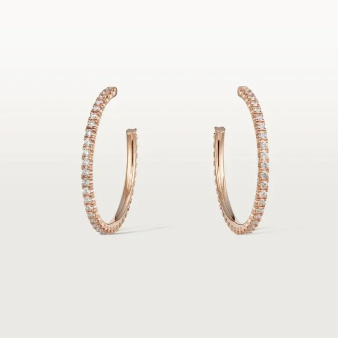 Kolczyki Etincelle De Cartier – różowe złoto, diamenty – Cartier