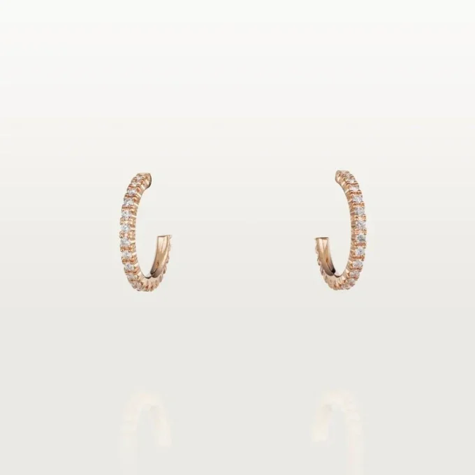 Kolczyki Etincelle De Cartier – różowe złoto, diamenty – Cartier