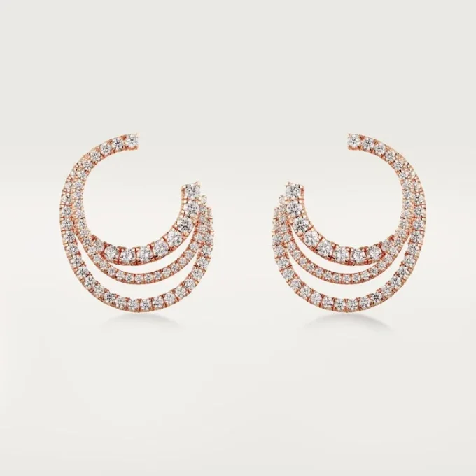 Kolczyki Etincelle De Cartier – różowe złoto, diamenty – Cartier
