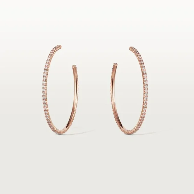 Kolczyki Etincelle De Cartier – różowe złoto, diamenty – Cartier