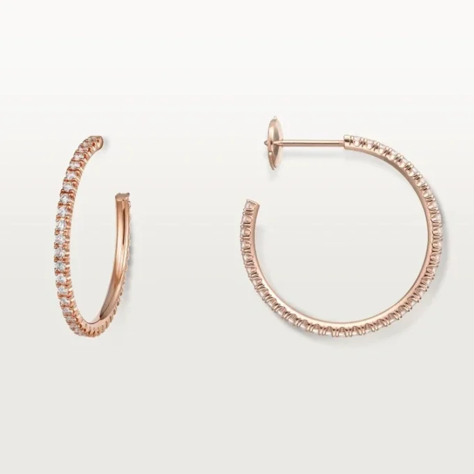 Kolczyki Etincelle De Cartier – różowe złoto, diamenty – Cartier
