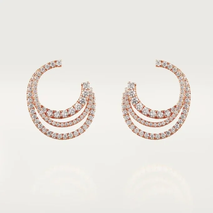 Kolczyki Etincelle De Cartier – różowe złoto, diamenty – Cartier