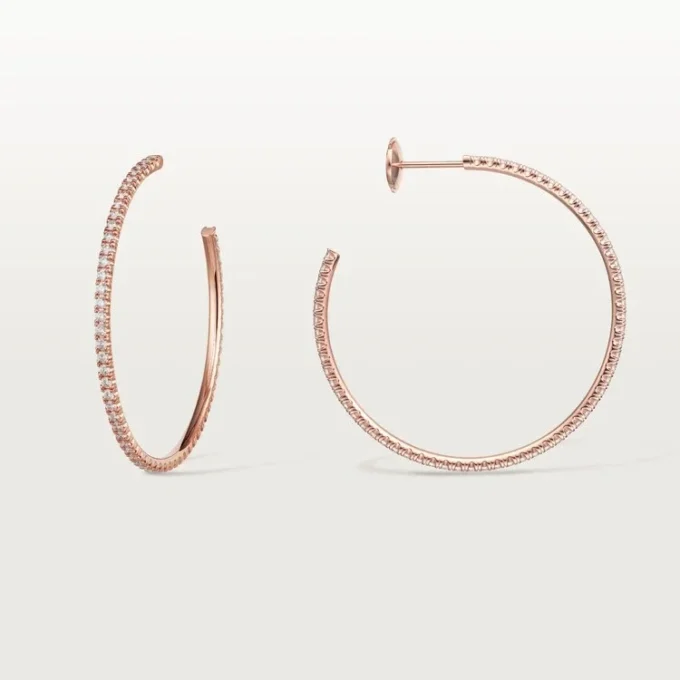 Kolczyki Etincelle De Cartier – różowe złoto, diamenty – Cartier