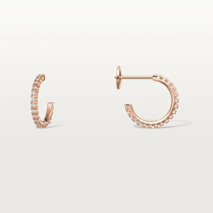 Kolczyki Etincelle De Cartier – różowe złoto, diamenty – Cartier