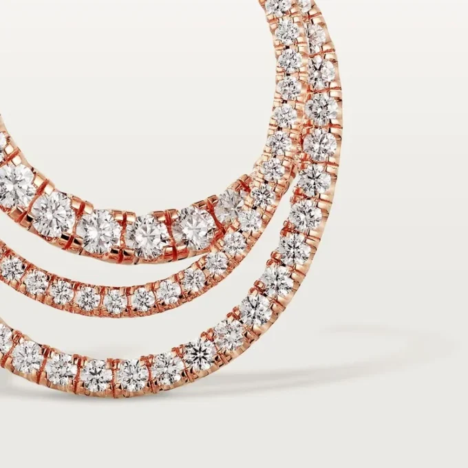 Kolczyki Etincelle De Cartier – różowe złoto, diamenty – Cartier