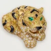 Kolczyki Faune Et Flore De Cartier, żółte, pomarańczowe i brązowe diamenty, pavé